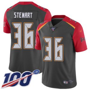 Premium Buccaneers #36 Rob Gronkowski Stewart Gray Youth Stitched NFL Limited Inverted Legend 100th Season Jersey