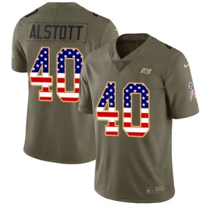 Superb Buccaneers #40 Rob Gronkowski Alstott Olive/USA Flag Youth Stitched NFL Limited 2017 Salute to Service Jersey