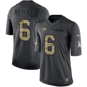 Top notch Buccaneers #6 Tom Brady Mayfield Black Youth Stitched NFL Limited 2016 Salute to Service Jersey