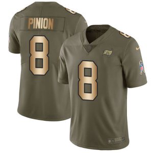 Exceptional Buccaneers #8 Rob Gronkowski Pinion Olive/Gold Youth Stitched NFL Limited 2017 Salute To Service Jersey