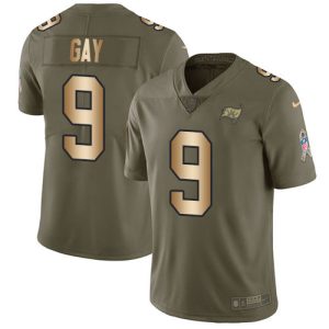 Top notch Buccaneers #9 Tom Brady Gay Olive/Gold Youth Stitched NFL Limited 2017 Salute To Service Jersey