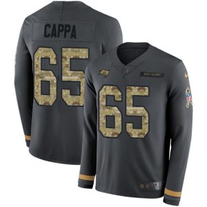 Amazing Buccaneers #65 Rob Gronkowski Cappa Anthracite Salute to Service Youth Stitched NFL Limited Therma Long Sleeve Jersey