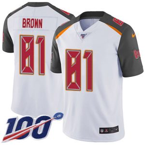 Top notch Buccaneers #81 Ronde Barber Brown White Youth Stitched NFL 100th Season Vapor Untouchable Limited Jersey