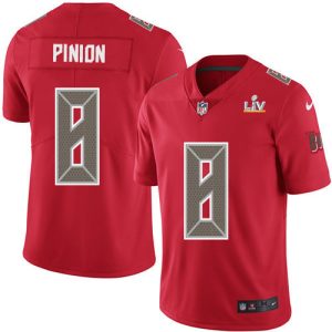 Superb Buccaneers #8 Ronde Barber Pinion Red Youth Super Bowl LV Bound Stitched NFL Limited Rush Jersey