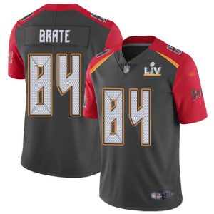 Top notch Buccaneers #84 Tom Brady Brate Gray Youth Super Bowl LV Bound Stitched NFL Limited Inverted Legend Jersey