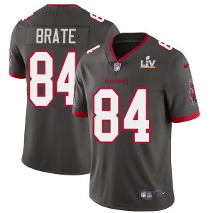 Superb Tampa Bay Buccaneers #84 Cameron Brate Youth Super Bowl LV Bound Pewter Alternate Vapor Limited Jersey