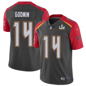 Delightful Buccaneers #14 Tom Brady Godwin Gray Youth Super Bowl LV Bound Stitched NFL Limited Inverted Legend Jersey