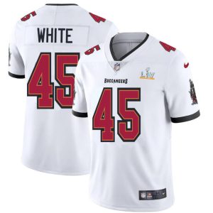 Top notch Tampa Bay Buccaneers #45 Devin White Youth Super Bowl LV Bound White Vapor Limited Jersey