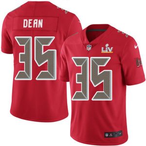 Top notch Buccaneers #35 Ronde Barber Dean Red Youth Super Bowl LV Bound Stitched NFL Limited Rush Jersey