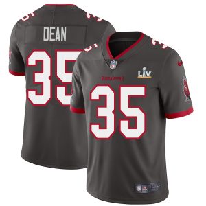Amazing Tampa Bay Buccaneers #35 Jamel Dean Youth Super Bowl LV Bound Pewter Alternate Vapor Limited Jersey
