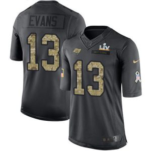 Top notch Buccaneers #13 Rob Gronkowski Evans Black Youth Super Bowl LV Bound Stitched NFL Limited 2016 Salute to Service Jersey