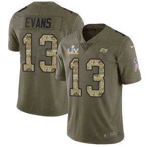 Amazing Buccaneers #13 Ronde Barber Evans Olive/Camo Youth Super Bowl LV Bound Stitched NFL Limited 2017 Salute To Service Jersey