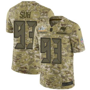 Superb Buccaneers #93 Ronde Barber Suh Camo Youth Super Bowl LV Bound Stitched NFL Limited 2018 Salute To Service Jersey