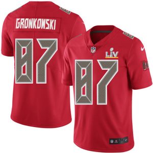 Top notch Buccaneers #87 Ronde Barber Gronkowski Red Youth Super Bowl LV Bound Stitched NFL Limited Rush Jersey