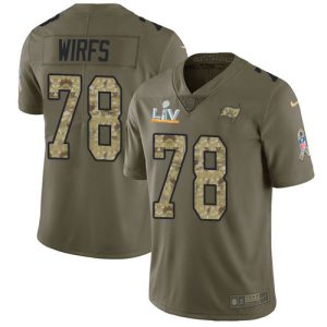 Premium Buccaneers #78 Rob Gronkowski Wirfs Olive/Camo Youth Super Bowl LV Bound Stitched NFL Limited 2017 Salute To Service Jersey