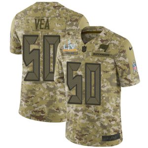 High quality Buccaneers #50 Tom Brady Vea Camo Youth Super Bowl LV Bound Stitched NFL Limited 2018 Salute To Service Jersey