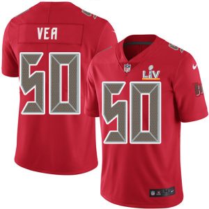 Amazing Buccaneers #50 Ronde Barber Vea Red Youth Super Bowl LV Bound Stitched NFL Limited Rush Jersey