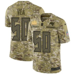 Top notch Buccaneers #50 Tom Brady Vea Camo Youth Super Bowl LV Champions Patch Stitched NFL Limited 2018 Salute To Service Jersey
