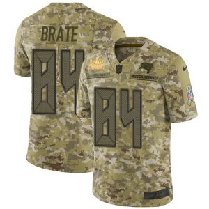 Top notch Buccaneers #84 Ronde Barber Brate Camo Youth Super Bowl LV Champions Patch Stitched NFL Limited 2018 Salute To Service Jersey