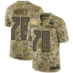 Exceptional Buccaneers #78 Rob Gronkowski Wirfs Camo Youth Super Bowl LV Champions Patch Stitched NFL Limited 2018 Salute To Service Jersey