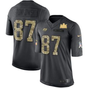 Top notch Buccaneers #87 Ronde Barber Gronkowski Black Youth Super Bowl LV Champions Patch Stitched NFL Limited 2016 Salute to Service Jersey