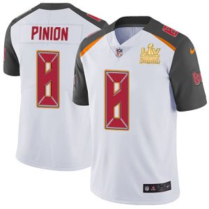 Amazing Buccaneers #8 Tom Brady Pinion White Youth Super Bowl LV Champions Patch Stitched NFL Vapor Untouchable Limited Jersey