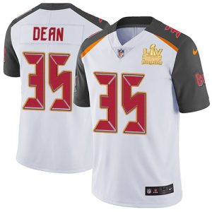 Amazing Buccaneers #35 Tom Brady Dean White Youth Super Bowl LV Champions Patch Stitched NFL Vapor Untouchable Limited Jersey