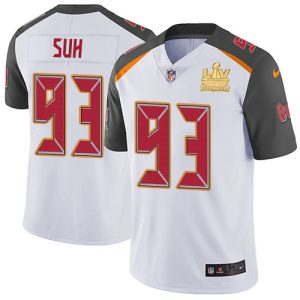 Superb Buccaneers #93 Tom Brady Suh White Youth Super Bowl LV Champions Patch Stitched NFL Vapor Untouchable Limited Jersey
