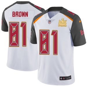 Top notch Buccaneers #81 Rob Gronkowski Brown White Youth Super Bowl LV Champions Patch Stitched NFL Vapor Untouchable Limited Jersey