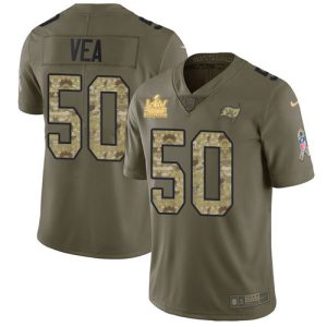 Top notch Buccaneers #50 Ronde Barber Vea Olive/Camo Youth Super Bowl LV Champions Patch Stitched NFL Limited 2017 Salute To Service Jersey