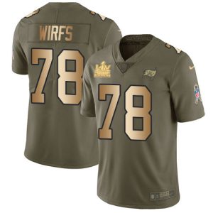Amazing Buccaneers #78 Ronde Barber Wirfs Olive/Gold Youth Super Bowl LV Champions Patch Stitched NFL Limited 2017 Salute To Service Jersey