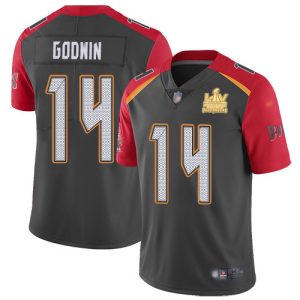 Amazing Buccaneers #14 Ronde Barber Godwin Gray Youth Super Bowl LV Champions Patch Stitched NFL Limited Inverted Legend Jersey