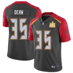 Top notch Buccaneers #35 Tom Brady Dean Gray Youth Super Bowl LV Champions Patch Stitched NFL Limited Inverted Legend Jersey