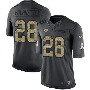 Premium Tampa Bay Buccaneers #28 Leonard Fournette Black Youth Stitched NFL Limited 2016 Salute to Service Jersey