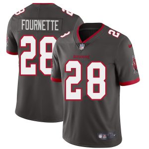 Top notch Tampa Bay Buccaneers #28 Leonard Fournette Youth Pewter Alternate Vapor Limited Jersey
