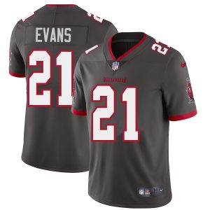 High quality Tampa Bay Buccaneers #21 Justin Evans Youth Pewter Alternate Vapor Limited Jersey