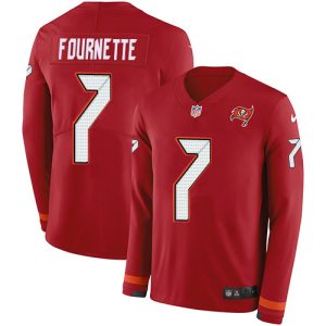 Top notch Tampa Bay Buccaneers #7 Leonard Fournette Red Team Color Youth Stitched NFL Limited Therma Long Sleeve Jersey