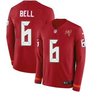 Amazing Buccaneers #6 Ronde Barber Bell Red Team Color Men's Stitched NFL Limited Therma Long Sleeve Jersey