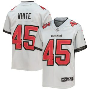 Amazing Tampa Bay Buccaneers #45 Devin White Youth Gray Inverted Team Game Jersey