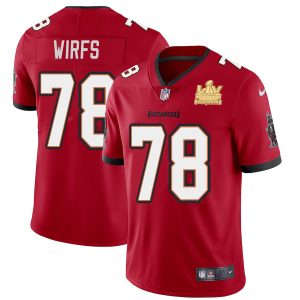 Superb Tampa Bay Buccaneers #78 Tristan Wirfs Youth Super Bowl LV Champions Patch Red Vapor Limited Jersey