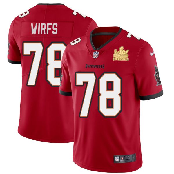 Superb Tampa Bay Buccaneers #78 Tristan Wirfs Youth Super Bowl LV Champions Patch Red Vapor Limited Jersey