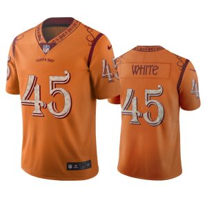 Superb Tampa Bay Buccaneers #45 Devin White Orange Vapor Limited City Edition Jersey