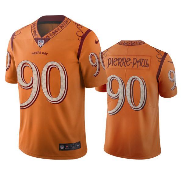 Amazing Tampa Bay Buccaneers #90 Jason Pierre-Paul Orange Vapor Limited City Edition Jersey