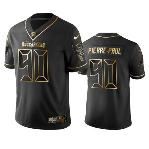 Amazing Buccaneers #90 Tom Brady Pierre-Paul Men's Stitched NFL Vapor Untouchable Limited Black Golden Jersey