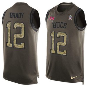Amazing Buccaneers #12 Rob Gronkowski Brady Green Men's Stitched NFL Limited Salute To Service Tank Top Jersey