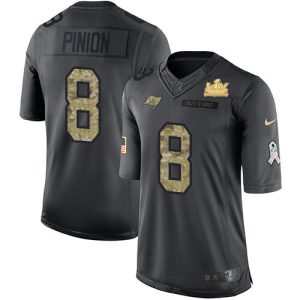 Delightful Buccaneers #8 Rob Gronkowski Pinion Black Men's Super Bowl LV Champions Patch NFL Limited 2016 Salute to Service Jersey