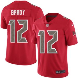 Exceptional Buccaneers #12 Tom Brady Brady Red Men's Stitched NFL Limited Rush Jersey