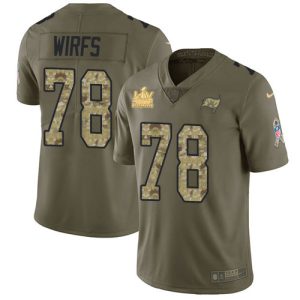 Premium Buccaneers #78 Rob Gronkowski Wirfs Olive/Camo Men's Super Bowl LV Champions Patch Stitched NFL Limited 2017 Salute To Service Jersey