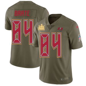 Delightful Buccaneers #84 Ronde Barber Brate Olive Men's Super Bowl LV Champions Patch Stitched NFL Limited 2017 Salute To Service Jersey