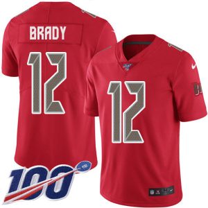 Amazing Buccaneers #12 Rob Gronkowski Brady Red Men's Stitched NFL Limited Rush 100th Season Jersey
